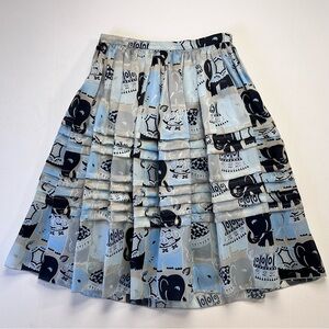 Jules Reid Silk Elephant Print Skirt Size 6